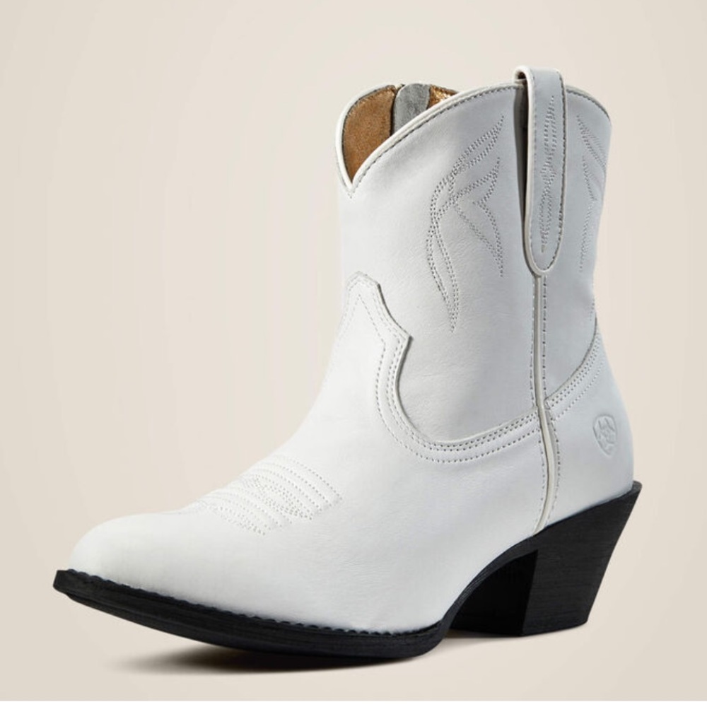 Ariat White Western Ankle Boots